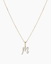 Diamond Script Alphabet Charm Necklace