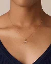 Diamond Script Alphabet Charm Necklace