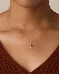 Diamond Script Alphabet Charm Necklace