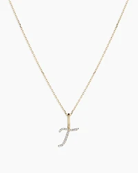 Diamond Script Alphabet Charm Necklace