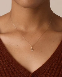 Diamond Script Alphabet Charm Necklace