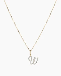 Diamond Script Alphabet Charm Necklace