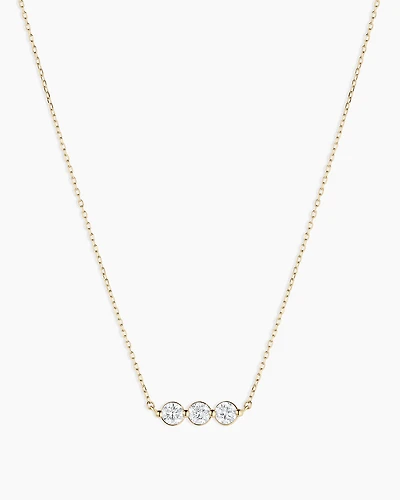 Lab Grown Diamond Halo Row Necklace