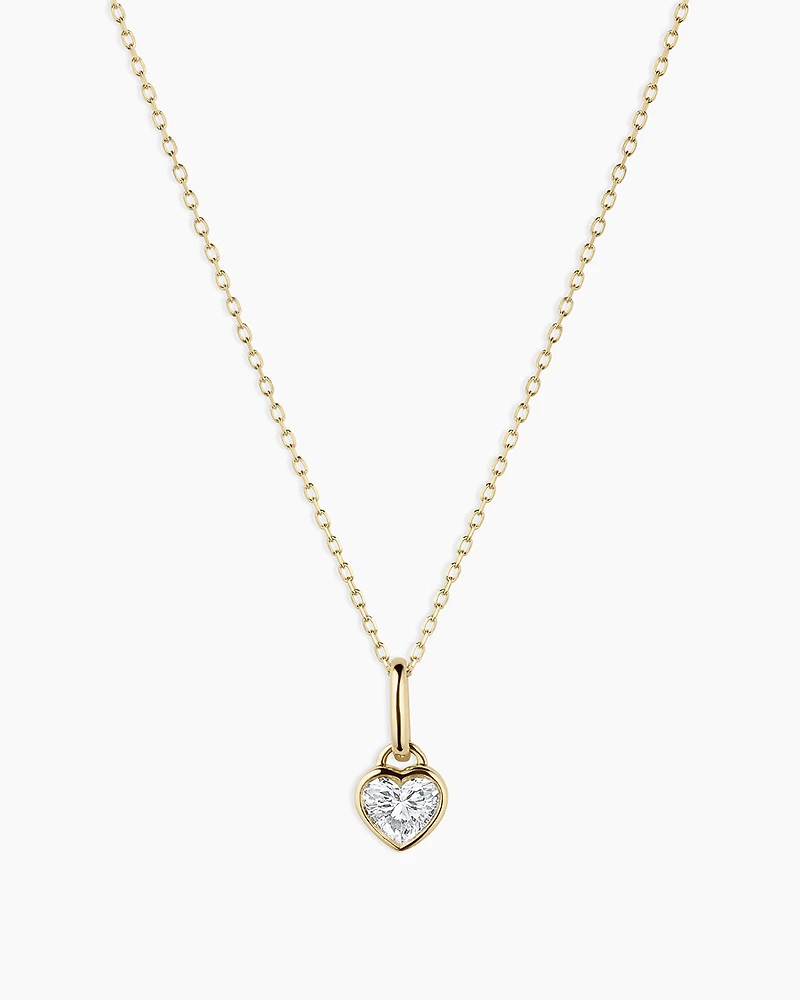 Lab Grown Diamond Heart Charm Necklace