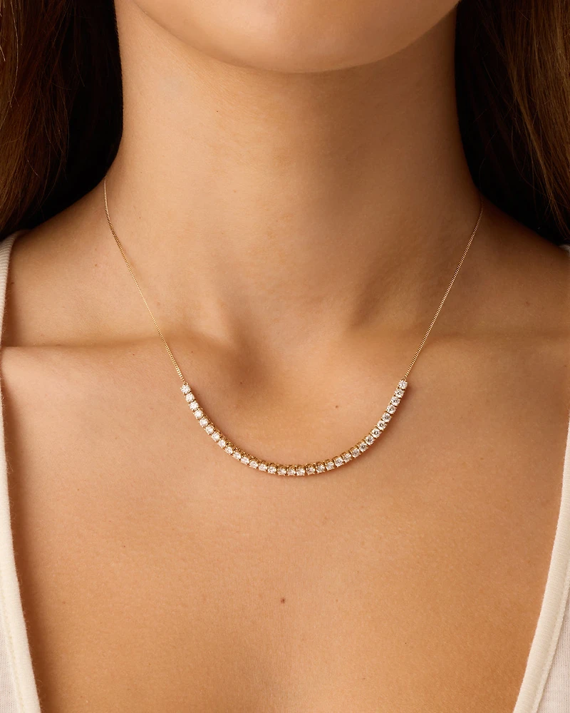 Lab Grown Diamond Tennis Row Necklace