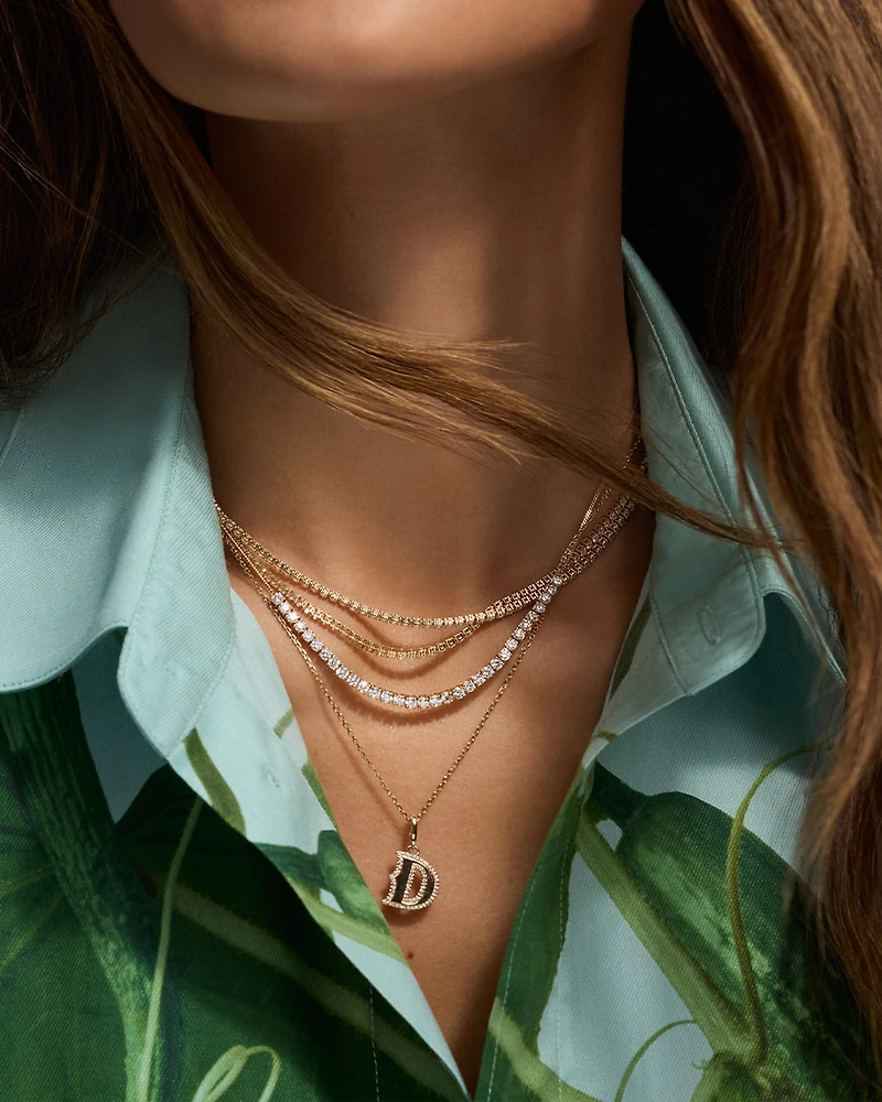 Lab Grown Diamond Tennis Row Necklace