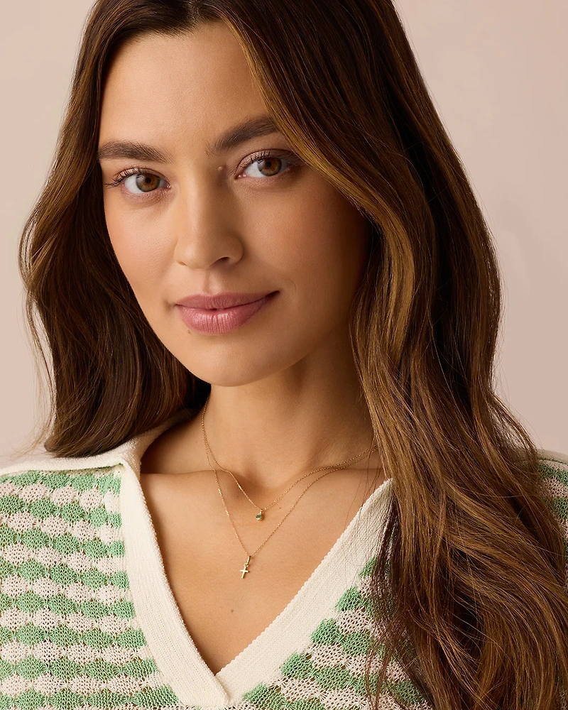 14k Gold Cross Charm