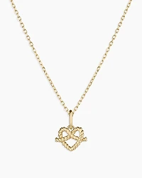 14k Gold Love Knot Charm Necklace