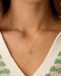 14k Gold Love Knot Charm Necklace
