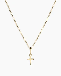 14k Gold Cross Charm Necklace