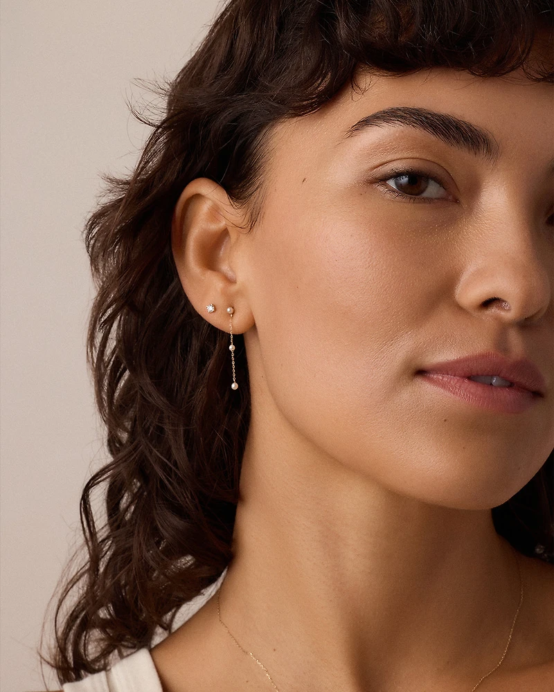 Lab Grown Diamond Solitaire Flat Back Single Stud