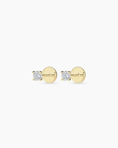 Lab Grown Diamond Solitaire Flat Back Studs