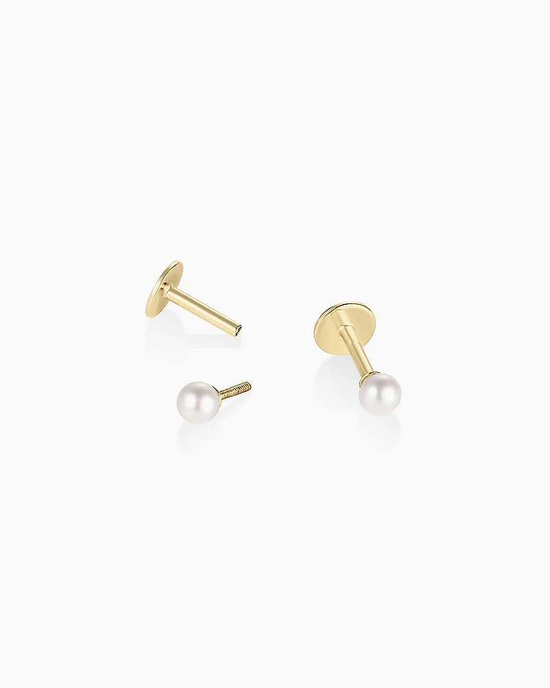 Pearl Flat Back Studs
