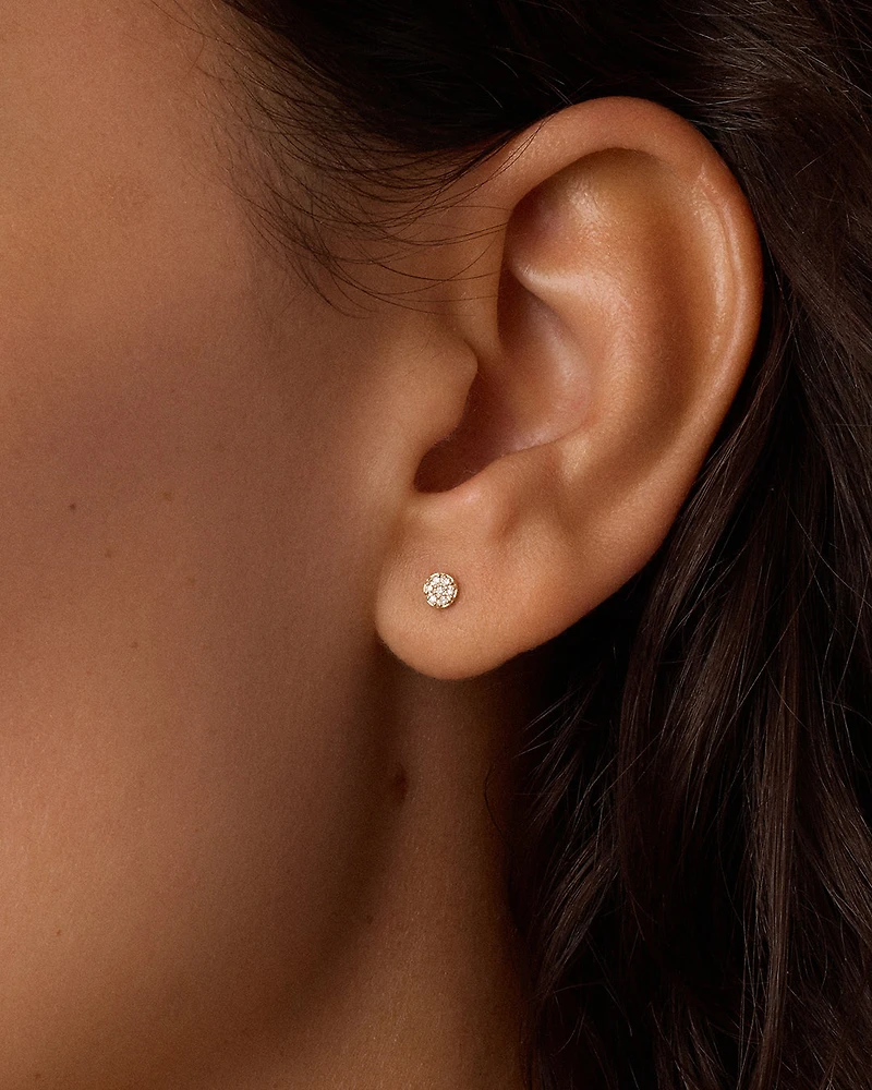 Diamond Pavé Flat Back Single Stud