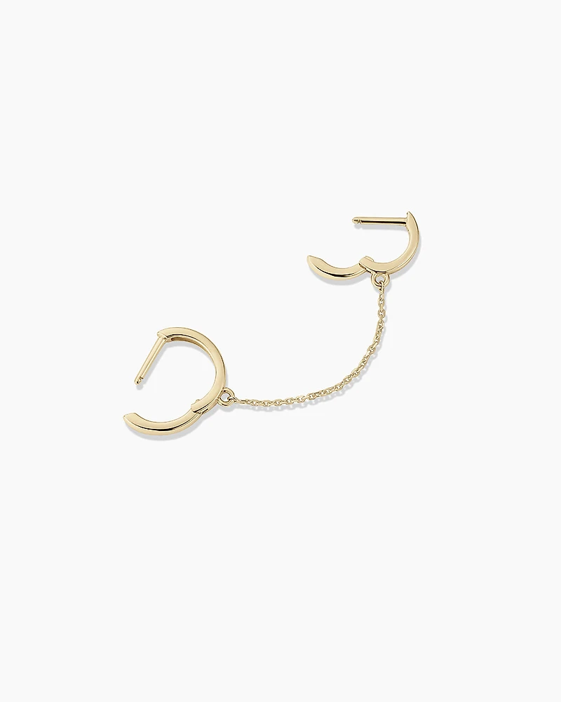 14k Gold Rose Double Huggie