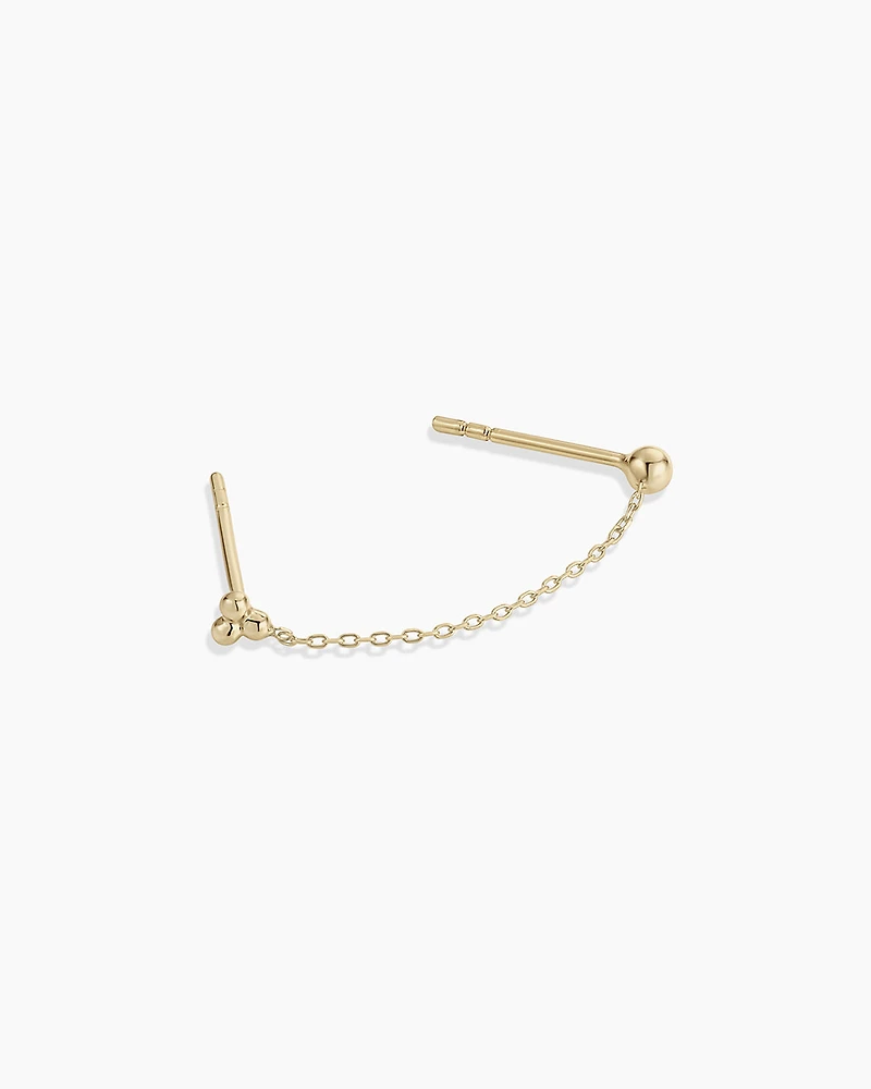 14k Gold Bali Chain Double Stud