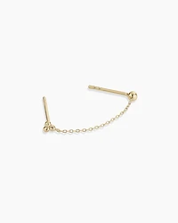 14k Gold Bali Chain Double Stud