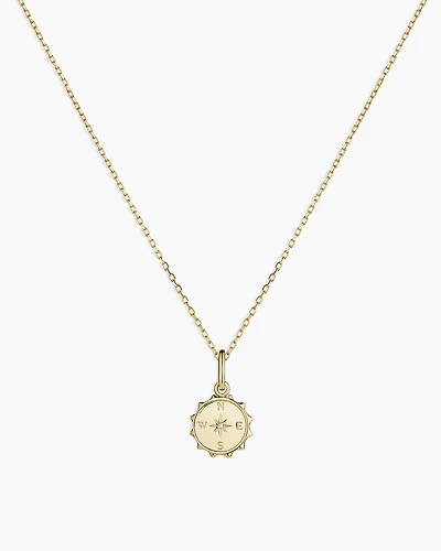 Diamond Compass Charm Necklace