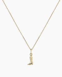 14k Gold Cowboy Boot Charm Necklace