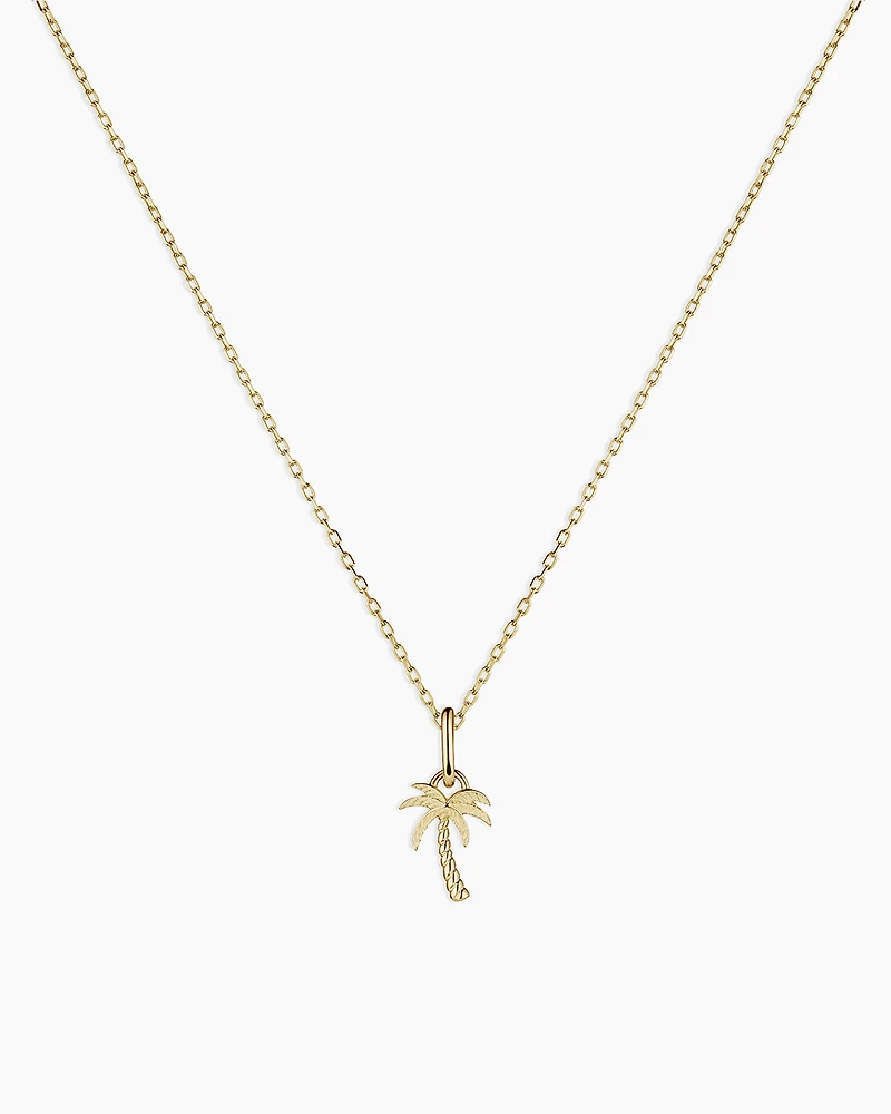 14k Gold Palm Charm Necklace