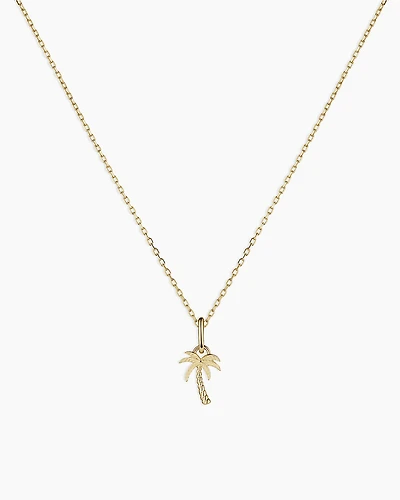14k Gold Palm Charm Necklace