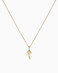 14k Gold Palm Charm Necklace