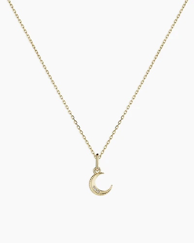 Diamond Crescent Charm Necklace