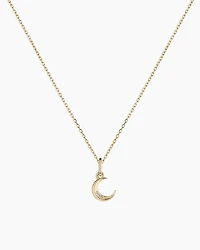 Diamond Crescent Charm Necklace