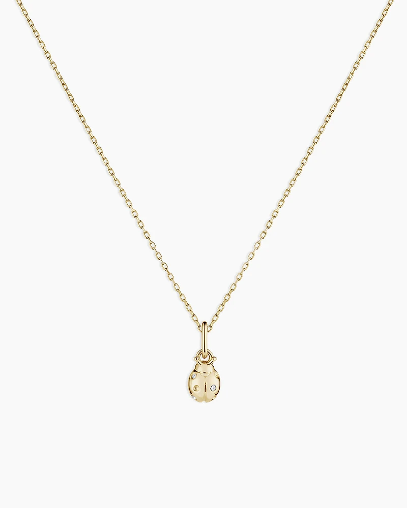 Diamond Ladybug Charm Necklace