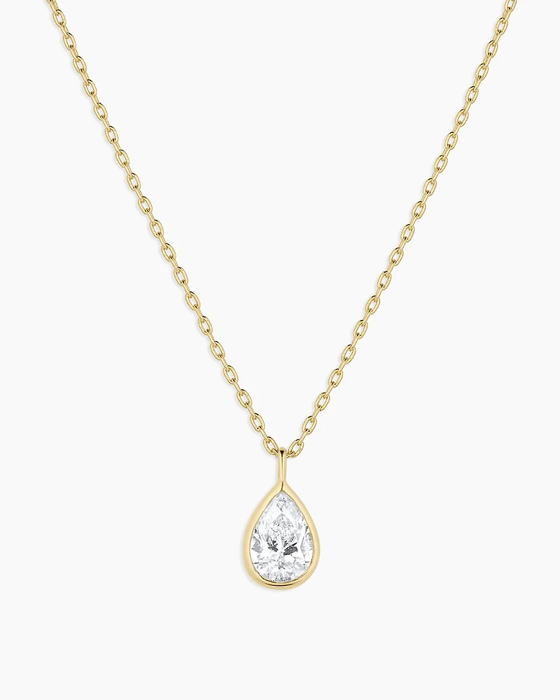 Classic Diamond Pear Necklace