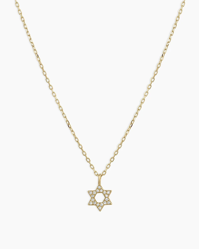 Diamond Star of David Necklace
