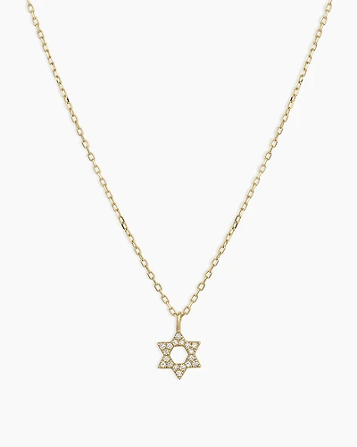 Diamond Star of David Necklace