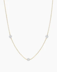 Floating Diamond Stationary Trio Necklace