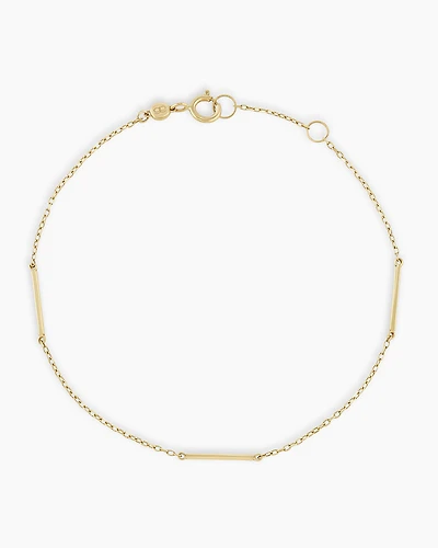 14k Gold Rose Bar Bracelet