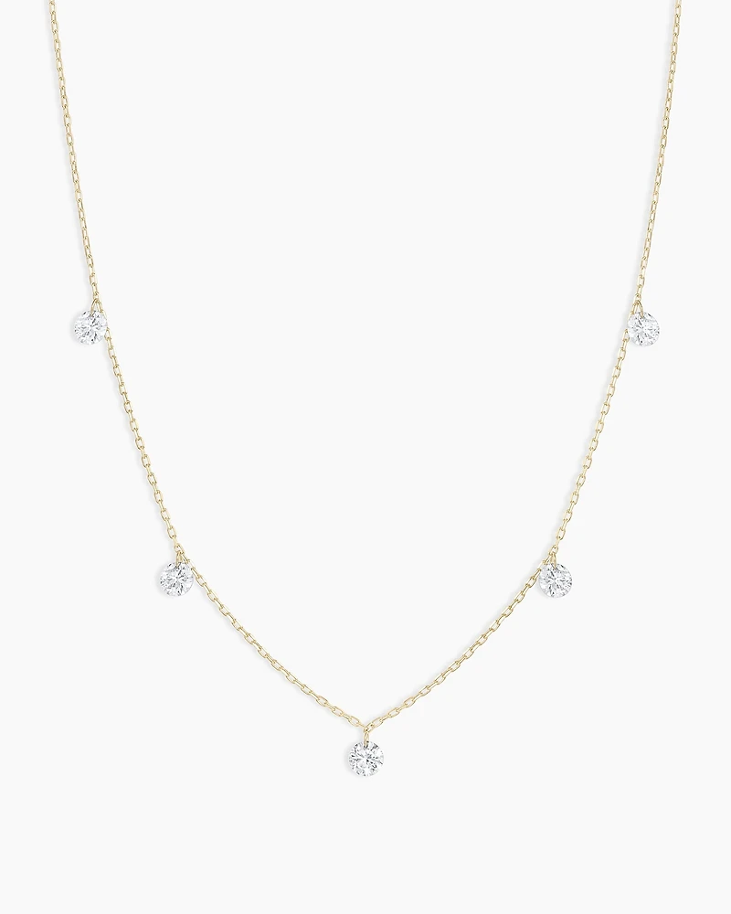 Floating Diamond Flutter Necklace