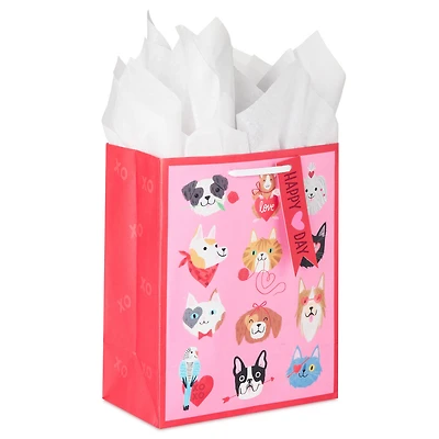 9.6" Happy Heart Day Pets Medium Valentine's Day Gift Bag With Tissue Paper for only USD 5.99 | Hallmark