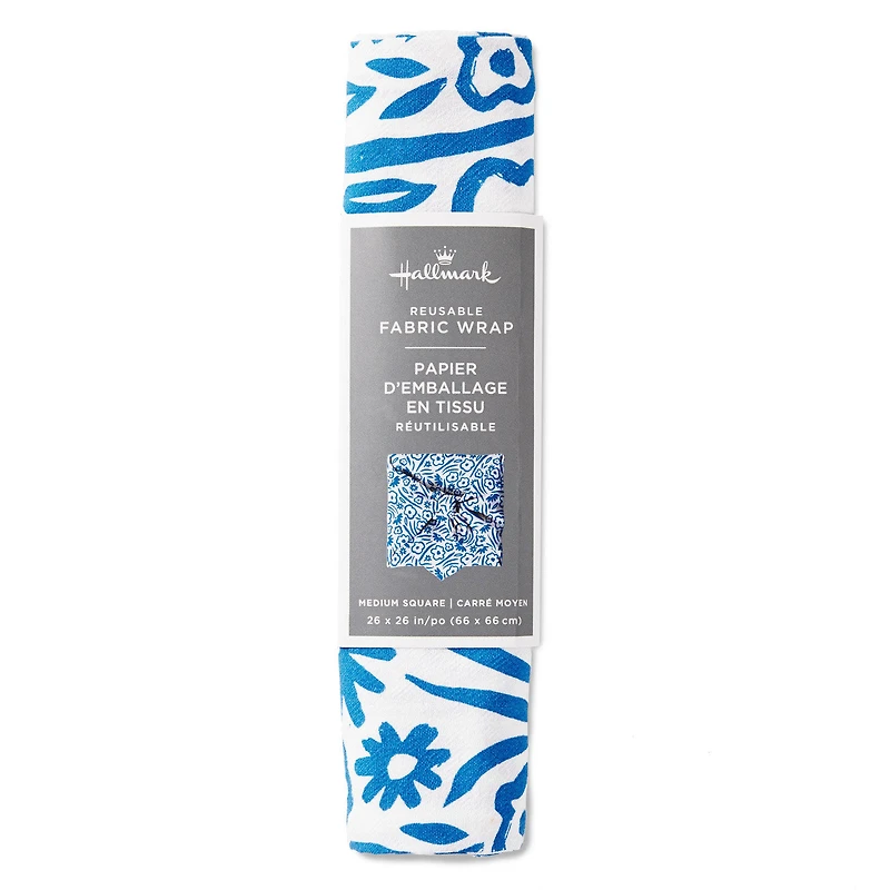 26" Blue Floral Fabric Gift Wrap for only USD 12.99 | Hallmark