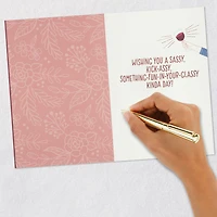 Sassy, Kick-Assy, Fun-in-Your-Glassy Birthday Card With Detachable Button for only USD 6.99 | Hallmark