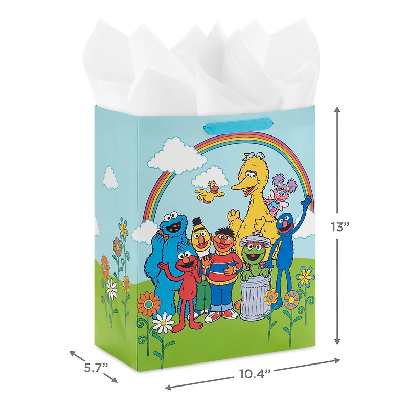 13" Sesame Street Friends Under Rainbow Large Gift Bag With Tissue Paper for only USD 6.99 | Hallmark