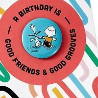 Peanuts® Charlie Brown and Snoopy Good Grooves Birthday Card With Button Pin for only USD 7.99 | Hallmark