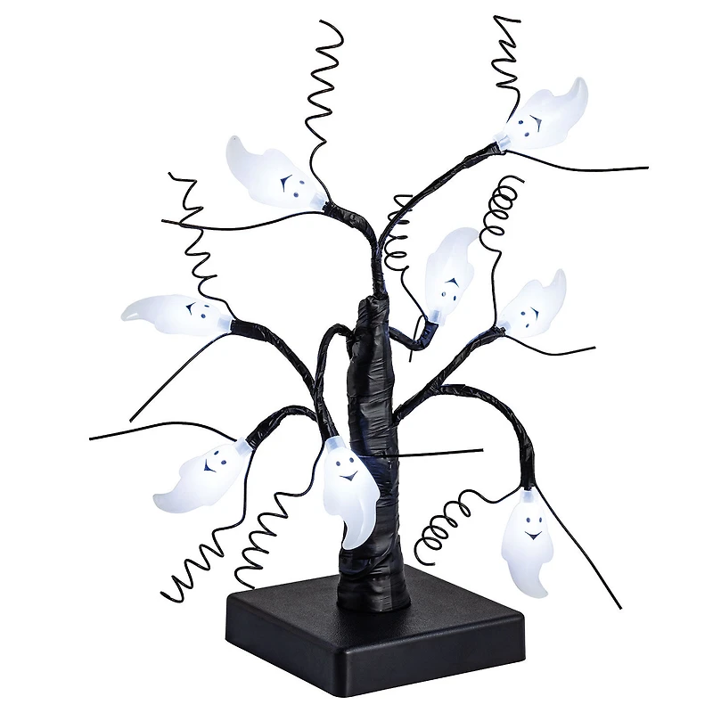 Mud Pie Halloween Mini Tree With LED Ghost Lights, 11" H for only USD 19.99 | Hallmark