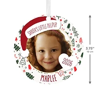 Holiday Round Metal Personalized Ornament, Custom Photo and Text for only USD 17.99 | Hallmark