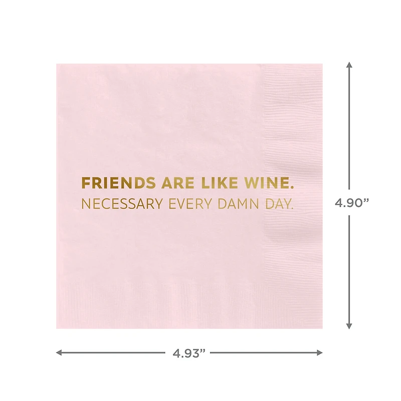 Soft Pink "Friends Are Like Wine" Cocktail Napkins, Set of 16 for only USD 4.49 | Hallmark