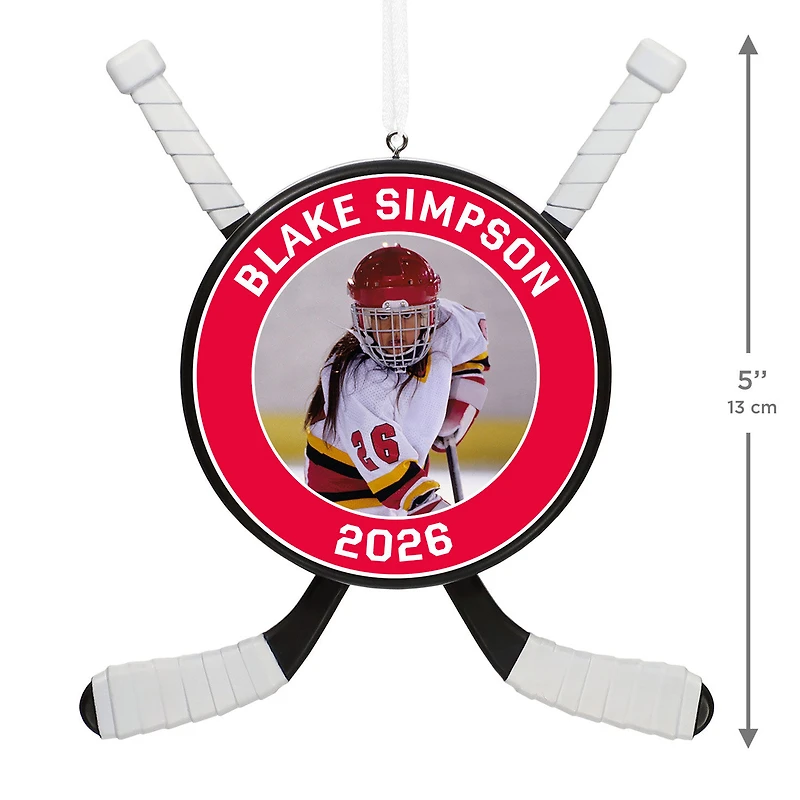 Hockey Star Personalized Photo Ornament, Custom Photo and Text for only USD 30.99 | Hallmark