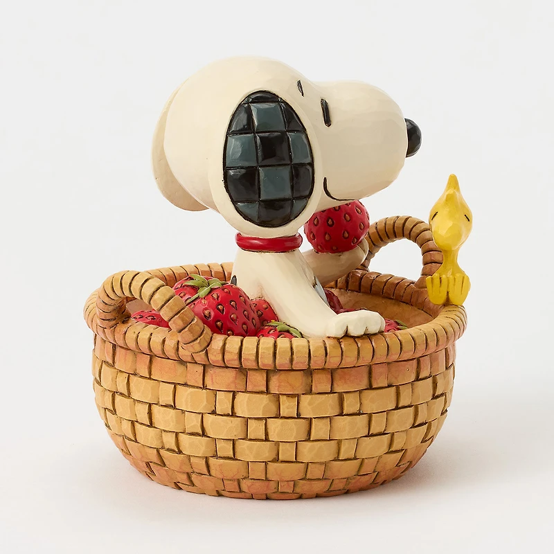 Jim Shore Peanuts Snoopy in Strawberry Basket Figurine, 4.9" H for only USD 64.99 | Hallmark