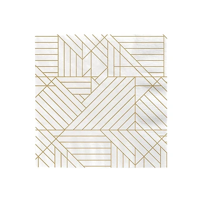 Gold Geometric on Ivory Dinner Napkins, Set of 16 for only USD 4.99 | Hallmark
