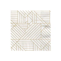 Gold Geometric on Ivory Dinner Napkins, Set of 16 for only USD 4.99 | Hallmark