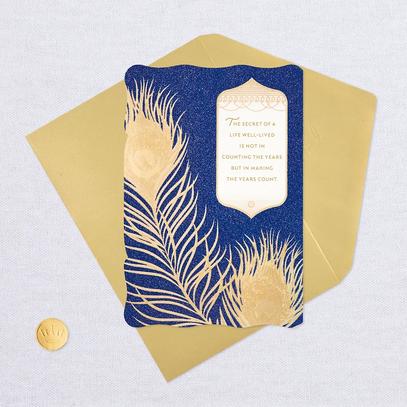 Peacock Feathers Make the Years Count Birthday Card for only USD 4.99 | Hallmark