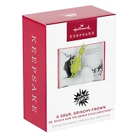 Dr. Seuss's How the Grinch Stole Christmas!™ A Sour, Grinchy Frown Ornament for only USD 19.99 | Hallmark