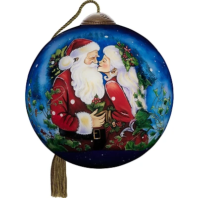 Ne'Qwa Art Merry Kiss-Mas Santa and Mrs. Claus Glass Christmas Ornament for only USD 55.00 | Hallmark